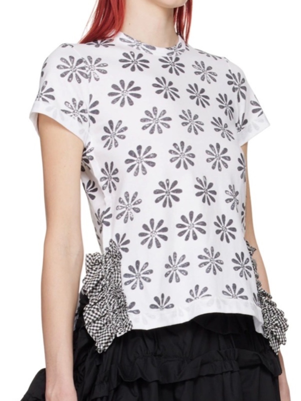 NWT! Tao Comme Des Garçons White & Black Floral T-Shirt Size S NEW!!